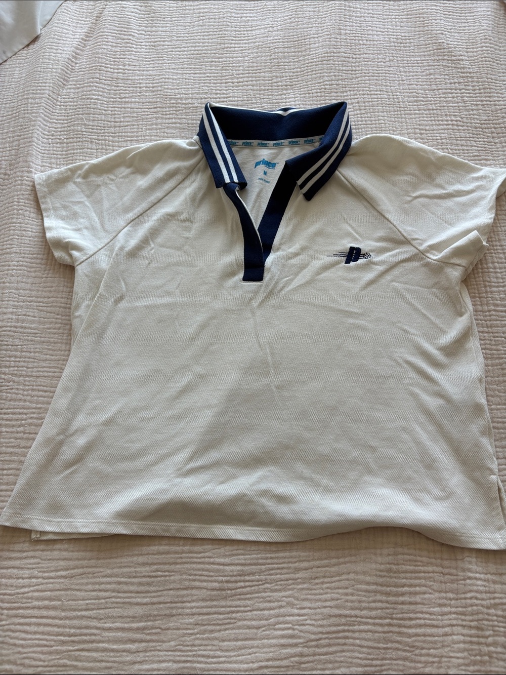 Prince cream Polo with Navy Trim - women’s